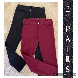 Ambiance Jeggings (2 pairs) Black & Maroon
